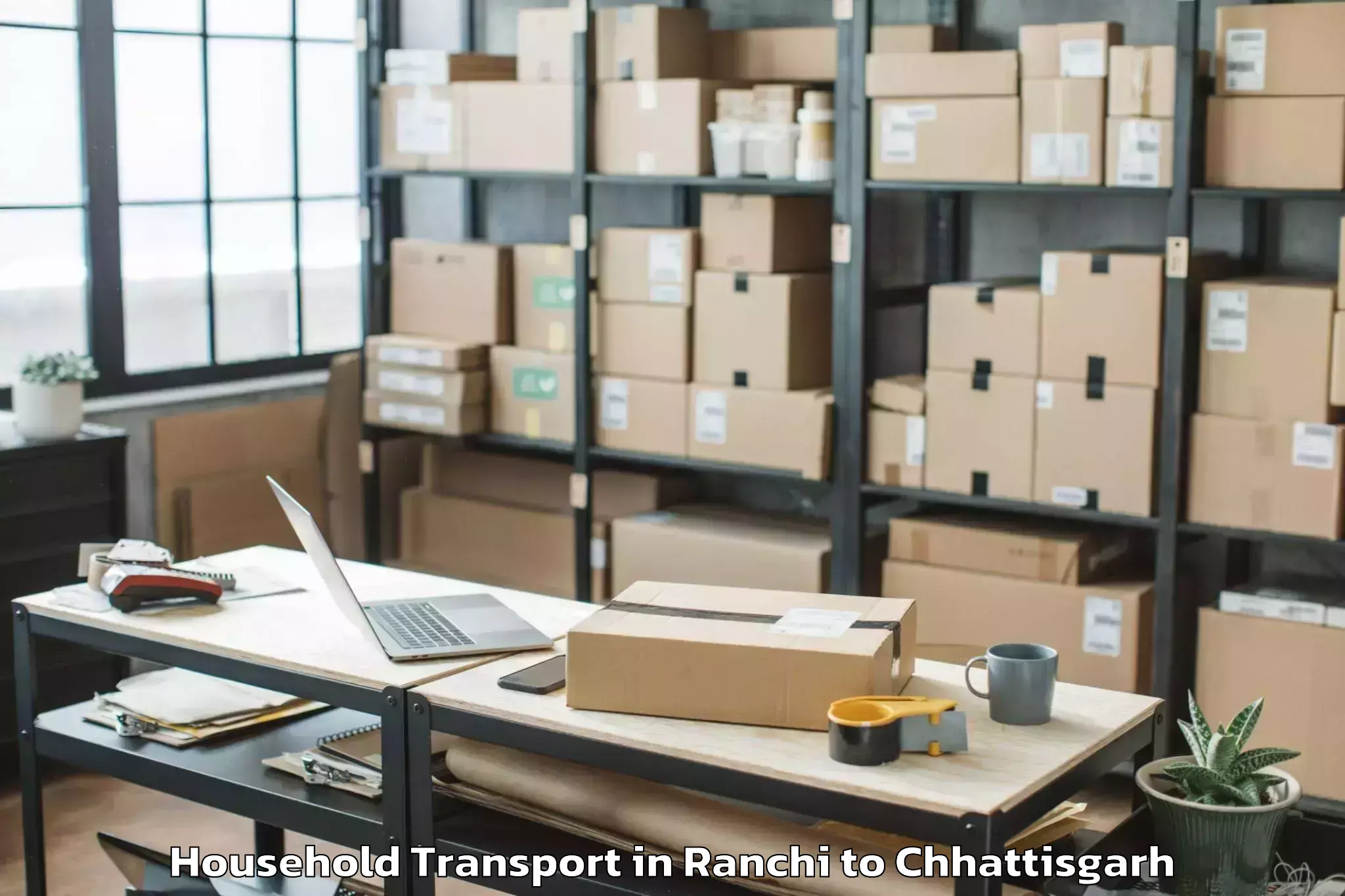 Reliable Ranchi to Bhanupratappur Household Transport